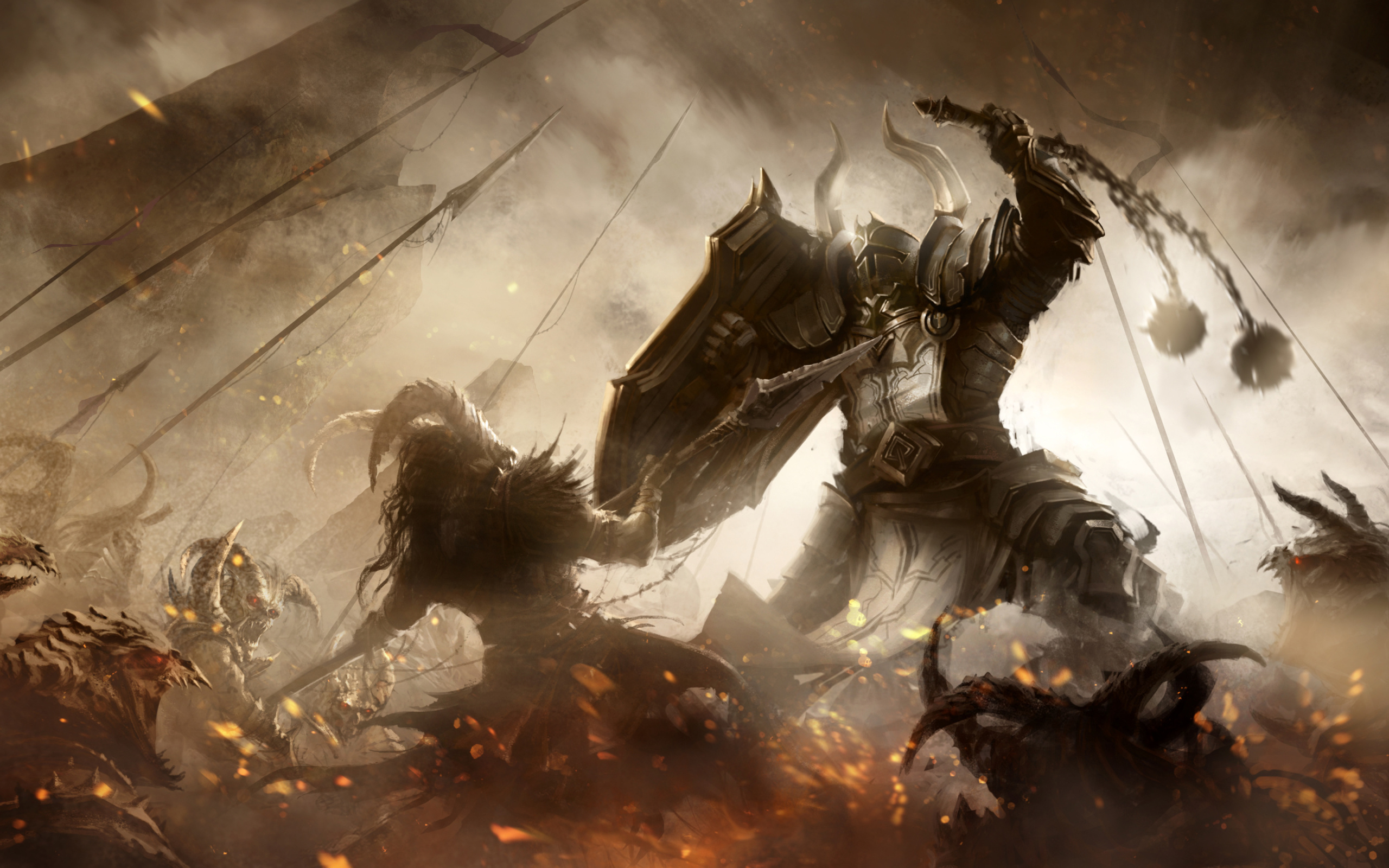 Обои Diablo III battle of knights 2560x1600