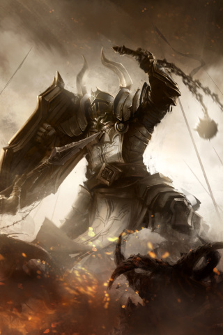 Fondo de pantalla Diablo III battle of knights 320x480