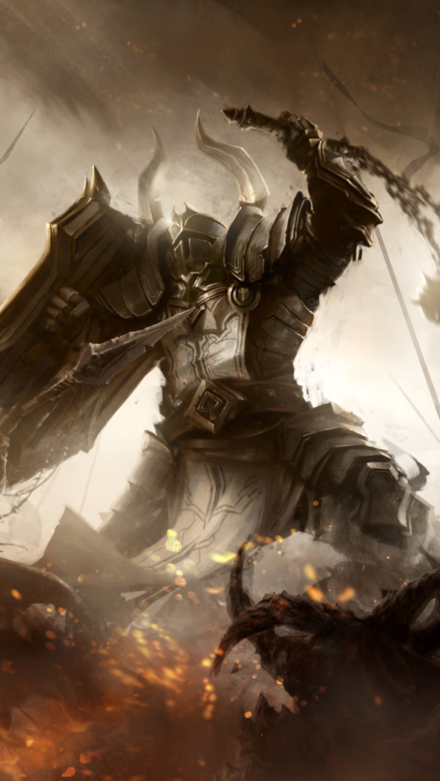 Diablo III battle of knights wallpaper 640x1136