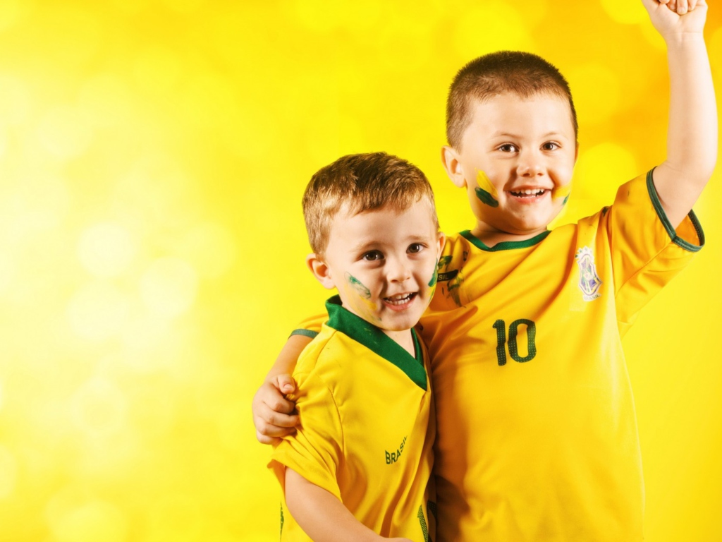 Das Brasil FIFA Football Fans Wallpaper 1024x768