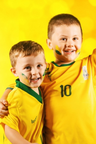 Das Brasil FIFA Football Fans Wallpaper 320x480