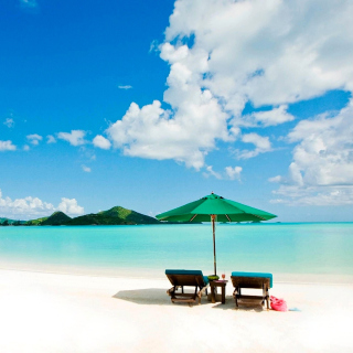 Tropical Paradise White Beach - Obrázkek zdarma pro iPad Air