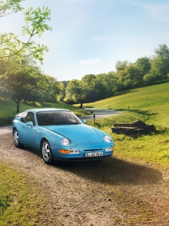 Обои Blue Porsche 968 240x320