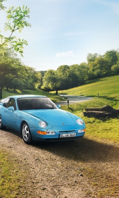 Blue Porsche 968 wallpaper 240x400