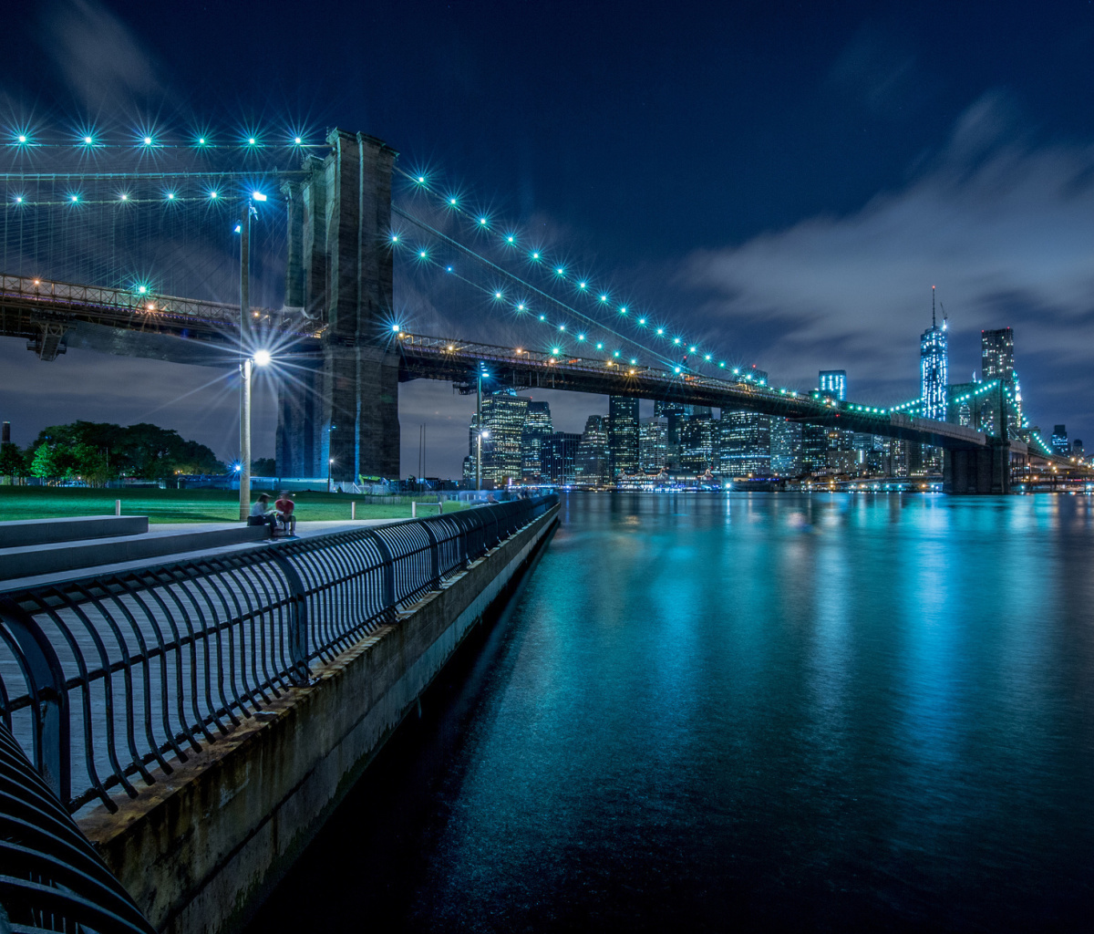 Cable Brooklyn Bridge in New York wallpaper 1200x1024