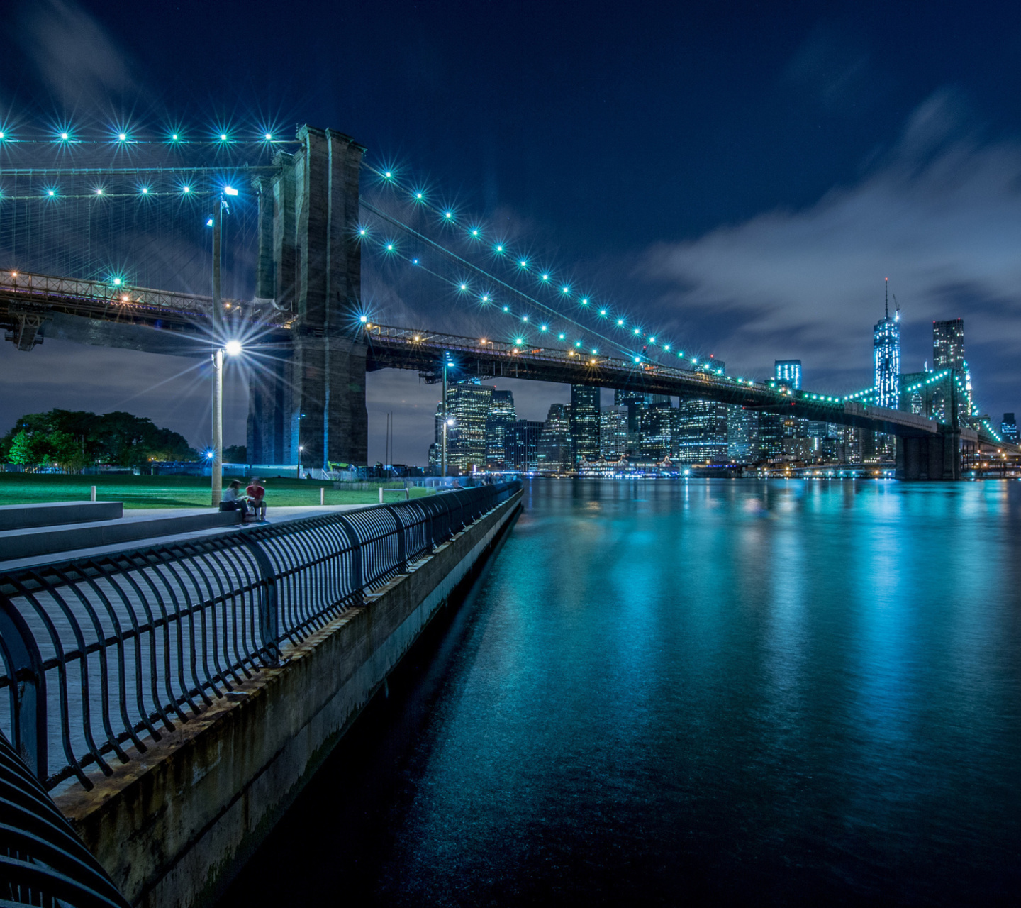 Обои Cable Brooklyn Bridge in New York 1440x1280