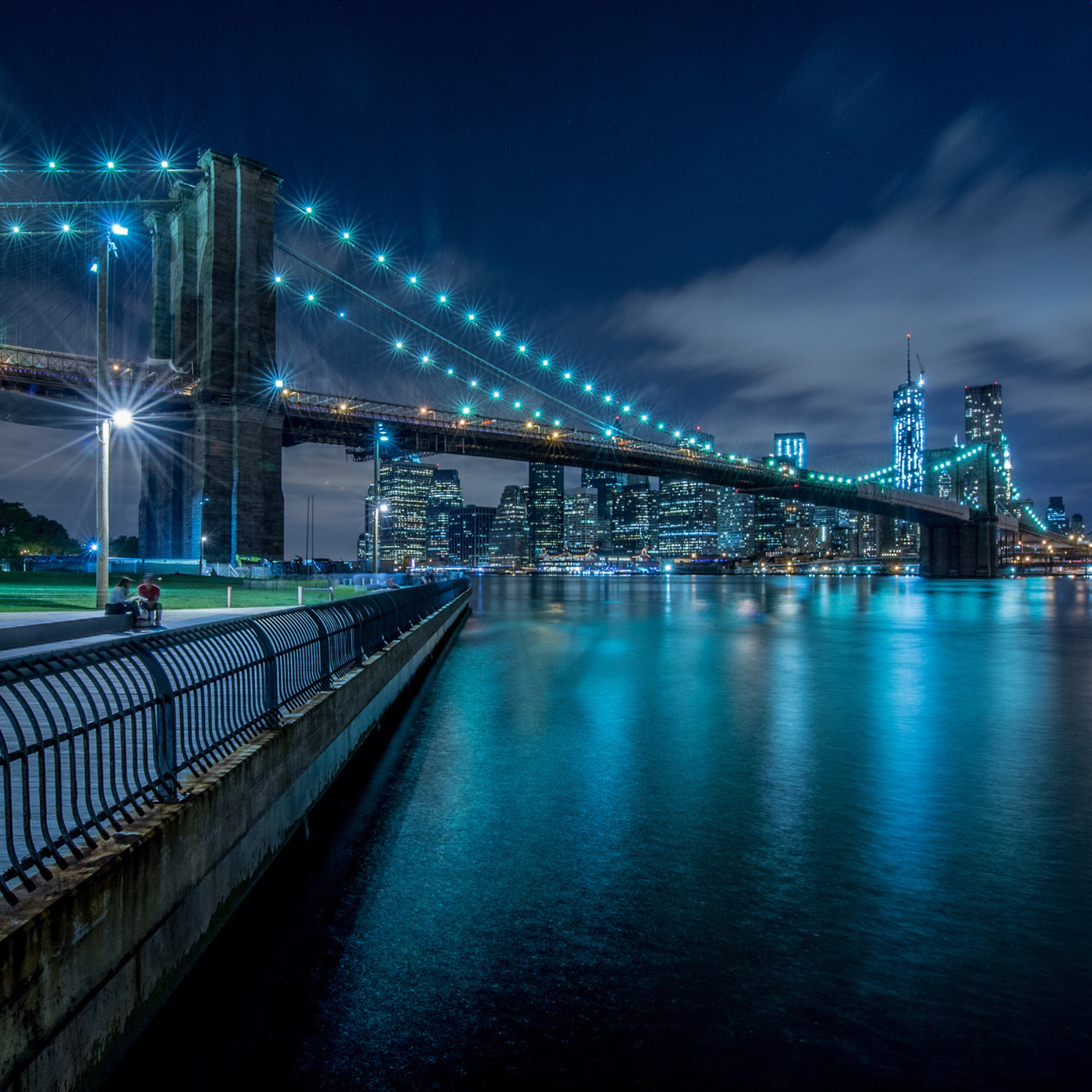 Sfondi Cable Brooklyn Bridge in New York 2048x2048