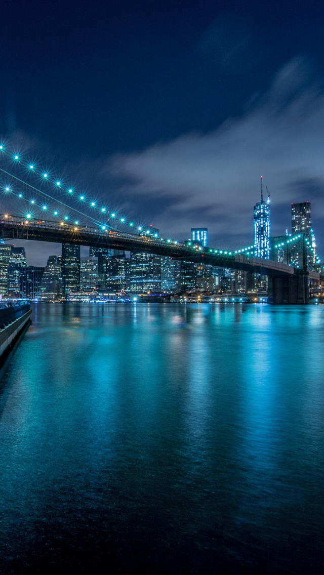 Screenshot №1 pro téma Cable Brooklyn Bridge in New York 640x1136