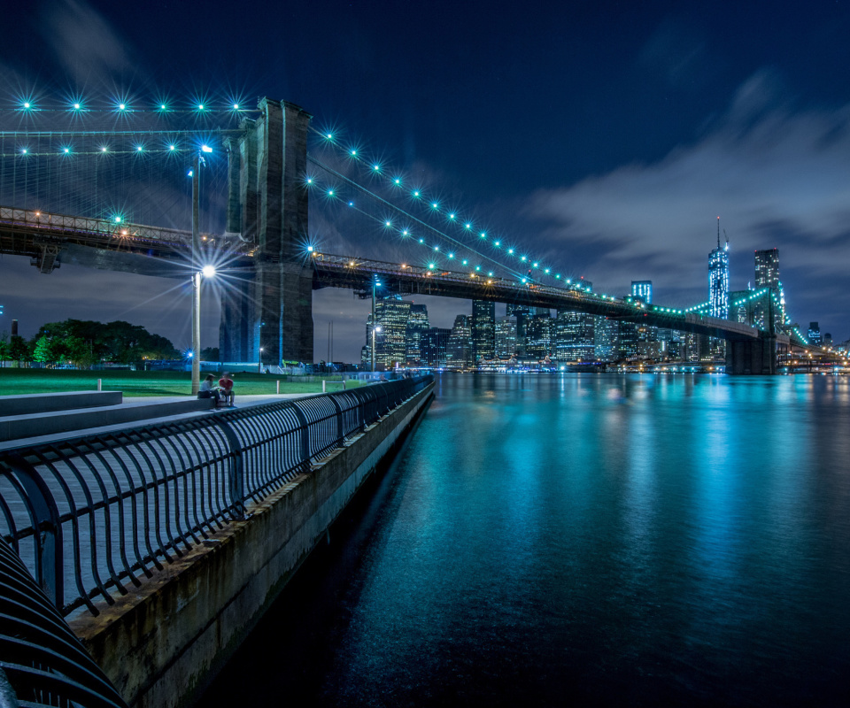 Обои Cable Brooklyn Bridge in New York 960x800