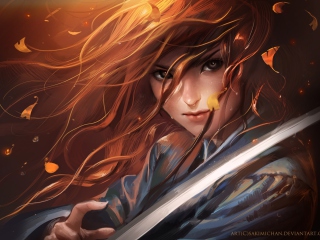 Samurai Girl wallpaper 320x240