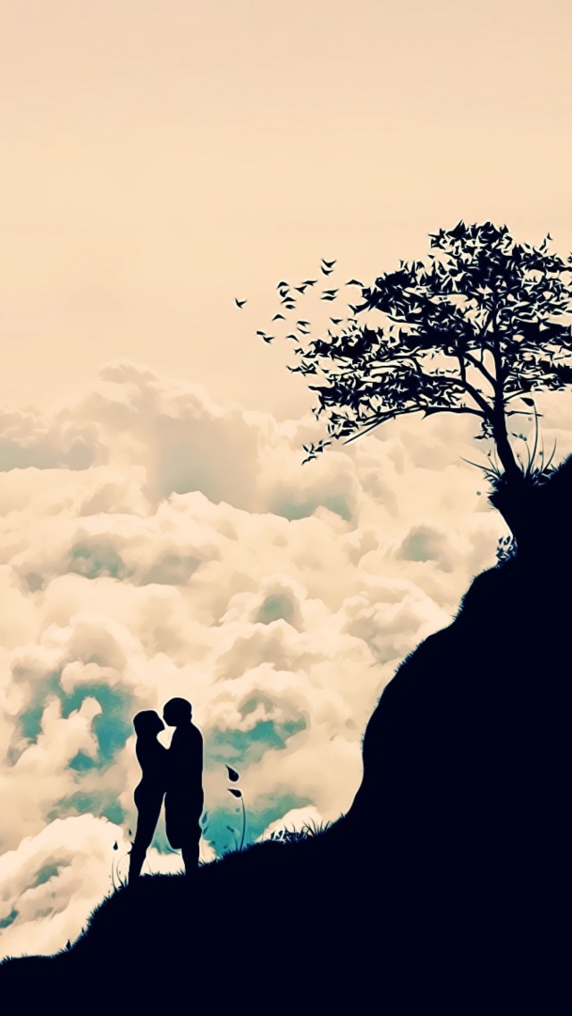 Das Romance In Clouds Wallpaper 640x1136