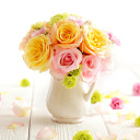 Sfondi Tender Purity Roses Bouquet 128x128