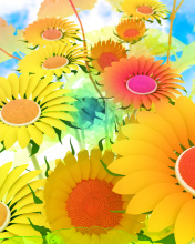 Fondo de pantalla Drawn Daisies 176x220