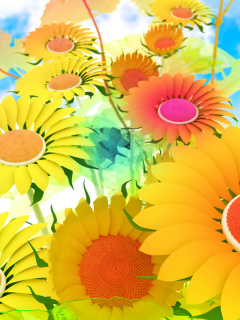 Обои Drawn Daisies 240x320