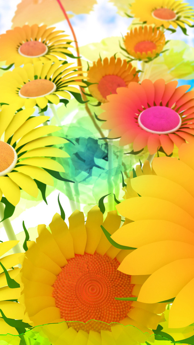 Screenshot №1 pro téma Drawn Daisies 640x1136