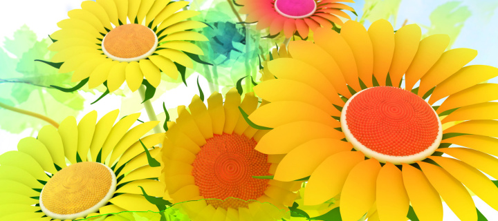 Das Drawn Daisies Wallpaper 720x320