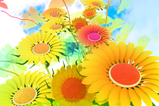 Drawn Daisies Wallpaper for Android, iPhone and iPad