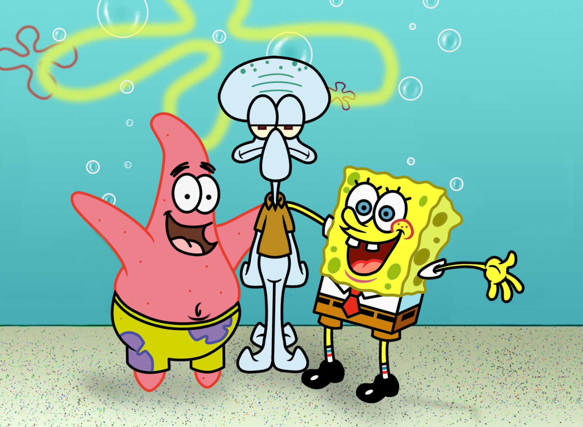 Fondo de pantalla Spongebob Patrick And Squidward 1920x1408