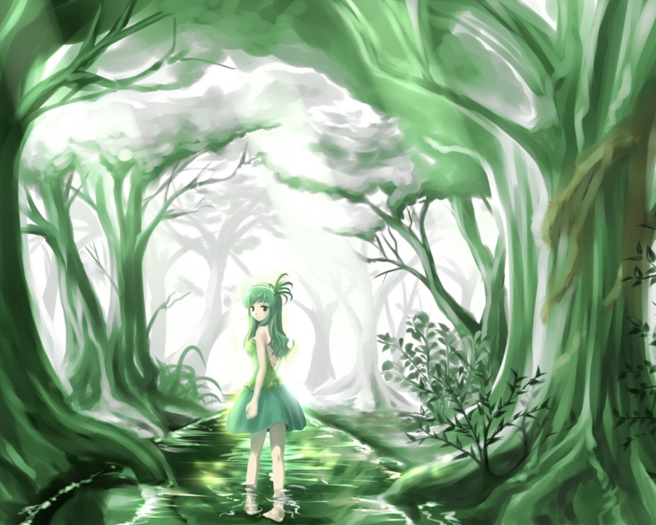 Screenshot №1 pro téma Green Forest Fairy 1280x1024