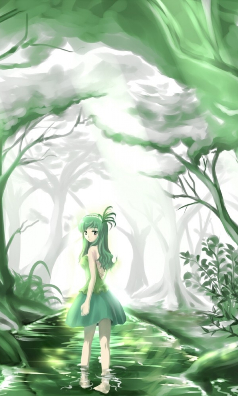 Fondo de pantalla Green Forest Fairy 768x1280