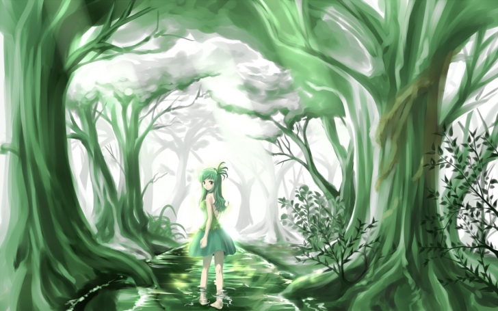 Обои Green Forest Fairy
