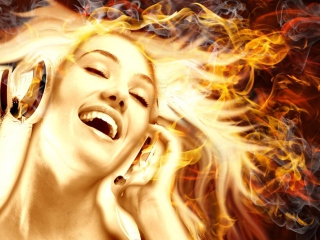 Dj With Fire Hair wallpaper 320x240