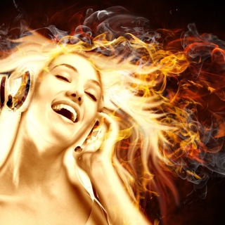Dj With Fire Hair - Obrázkek zdarma pro iPad