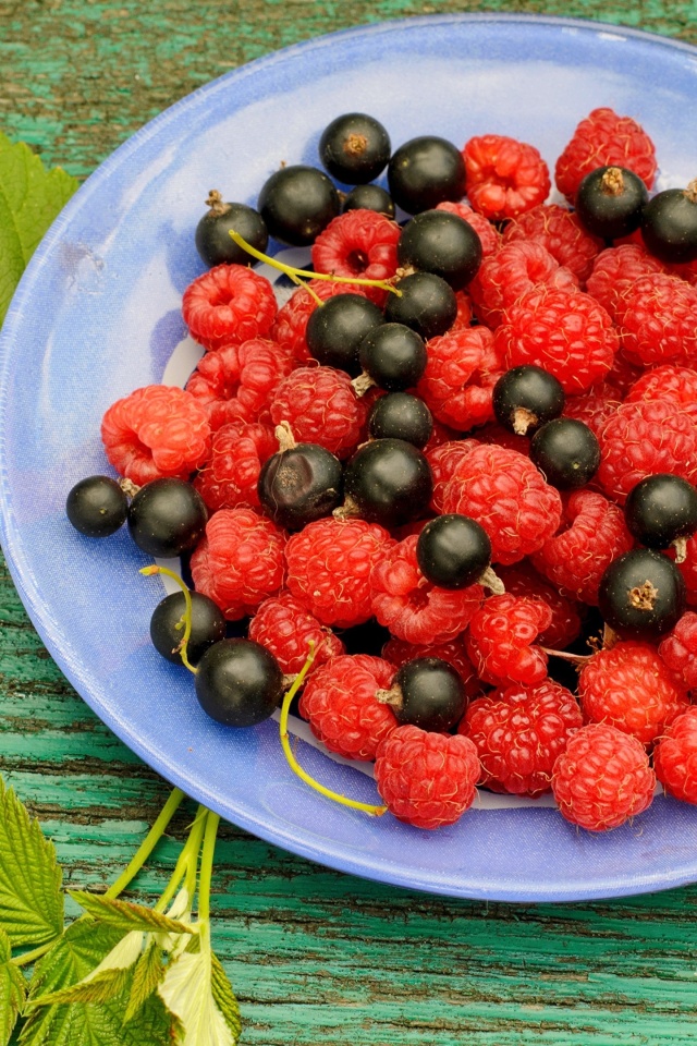 Berries in Plate wallpaper 640x960