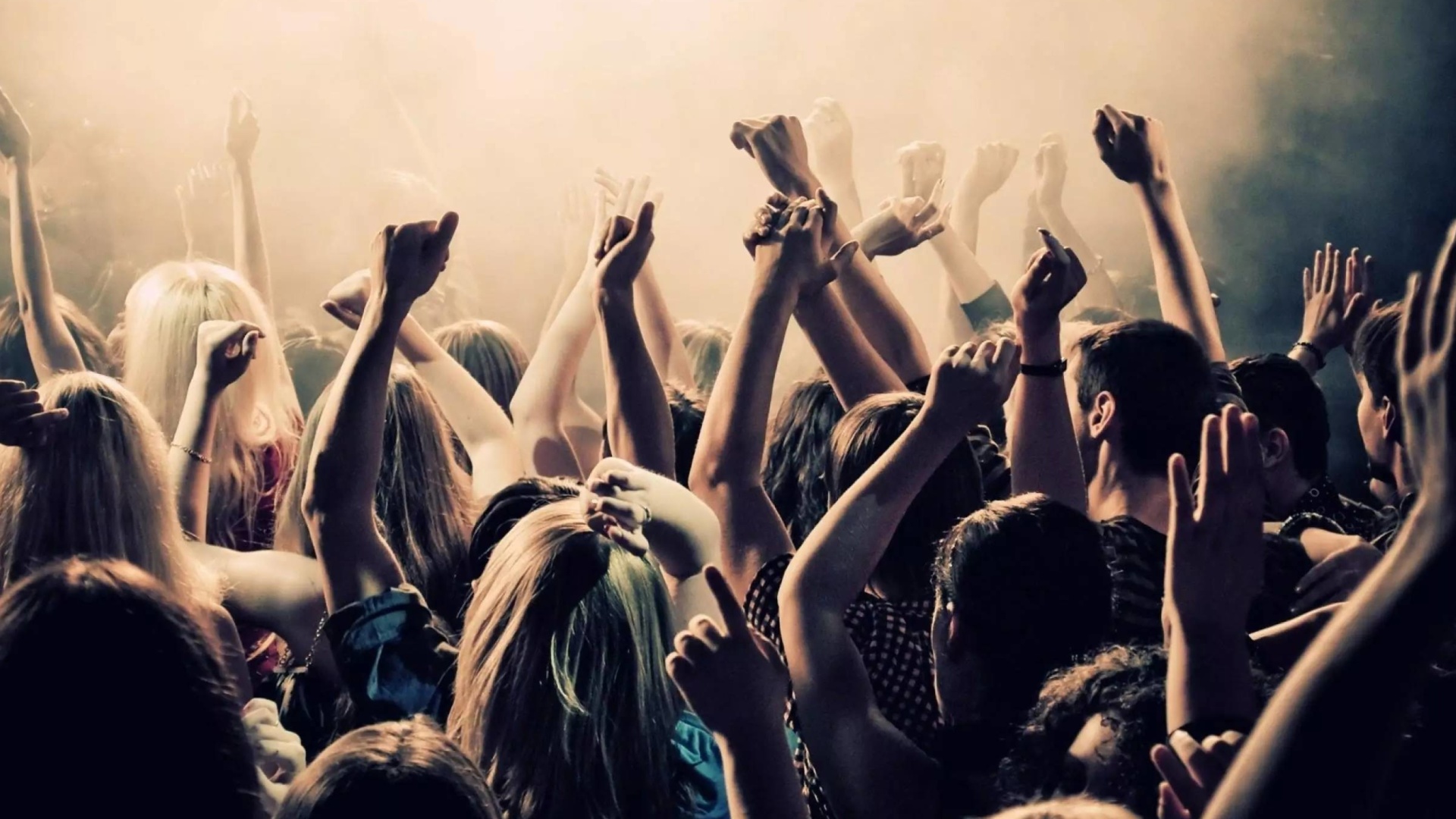 Fondo de pantalla Crazy Party in Night Club, Put your hands up 1920x1080