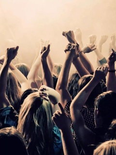 Fondo de pantalla Crazy Party in Night Club, Put your hands up 240x320