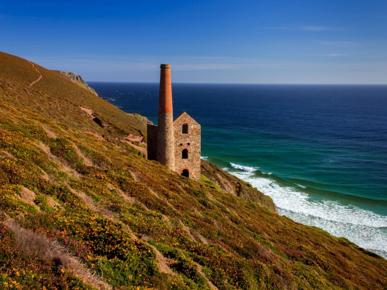 Fondo de pantalla Lighthouse in Cornwall 1280x960