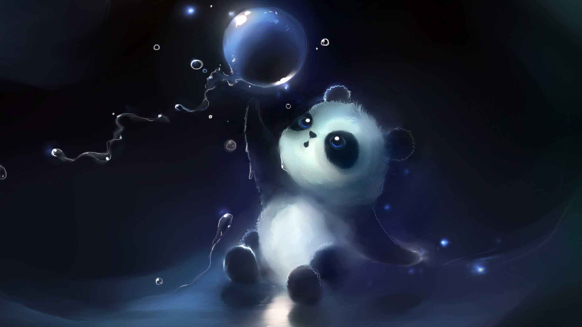 Sfondi Cute Little Panda With Balloon 1920x1080