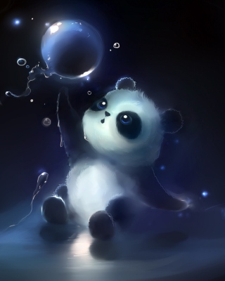Kostenloses Cute Little Panda With Balloon Wallpaper für Nokia C5-05