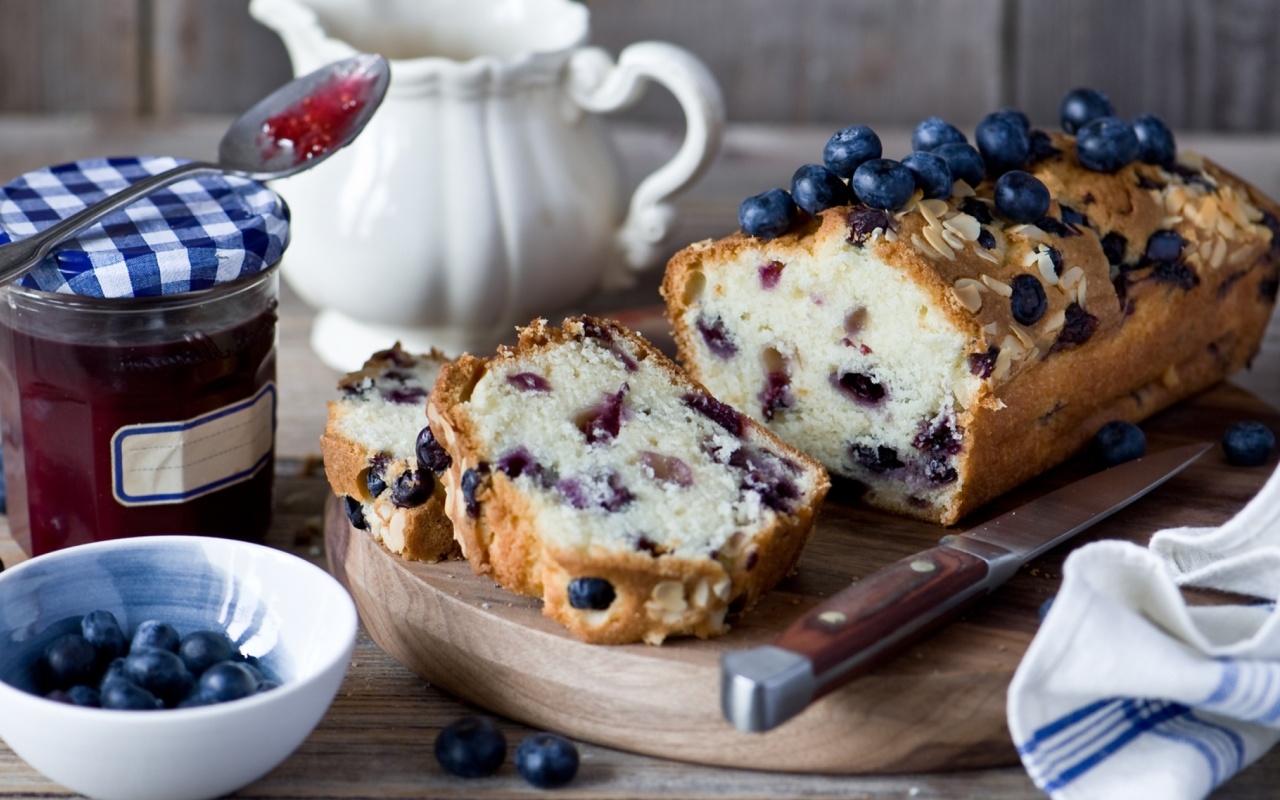 Fondo de pantalla Blueberries Cake 1280x800