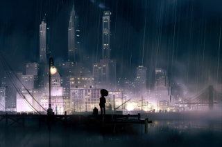 Rainy City - Obrázkek zdarma pro HTC Hero