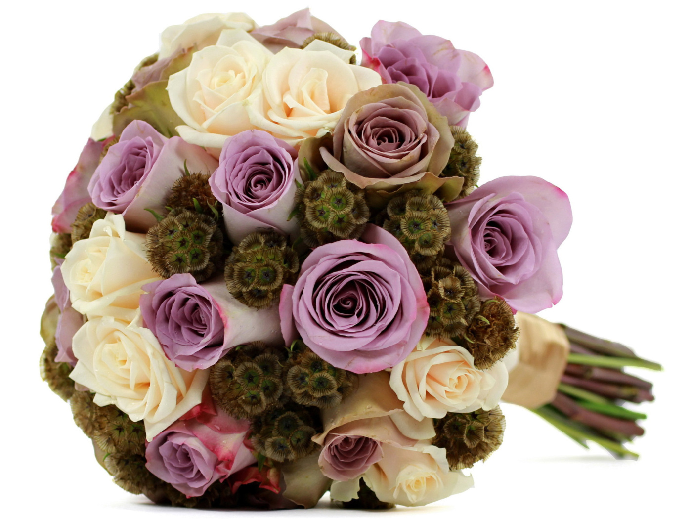 Screenshot №1 pro téma Bouquet with lilac roses 1400x1050