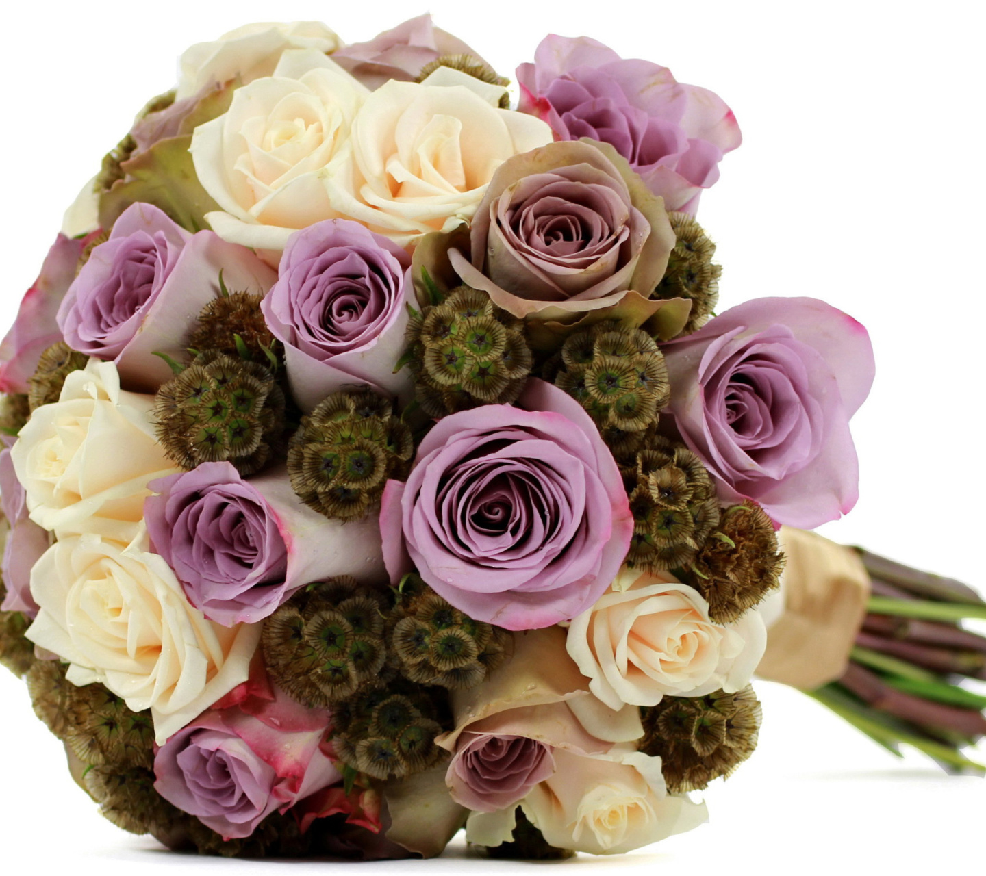 Fondo de pantalla Bouquet with lilac roses 1440x1280