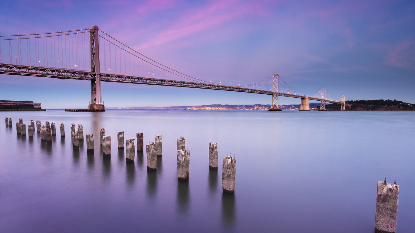 Screenshot №1 pro téma San Francisco Bay Bridge 1366x768