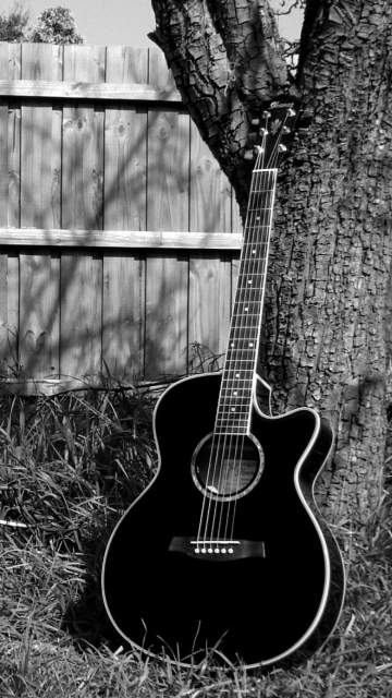 My Black Acoustic Guitar wallpaper 360x640