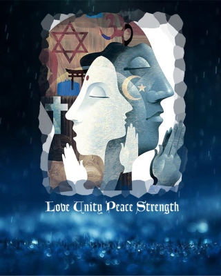 Love Unity Peace Strength sfondi gratuiti per 640x1136
