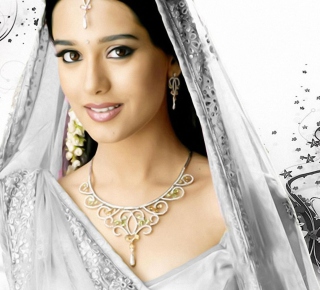 Amrita Rao In White Saree - Obrázkek zdarma pro iPad 3