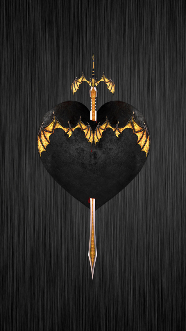 Das Sword In Heart Wallpaper 640x1136