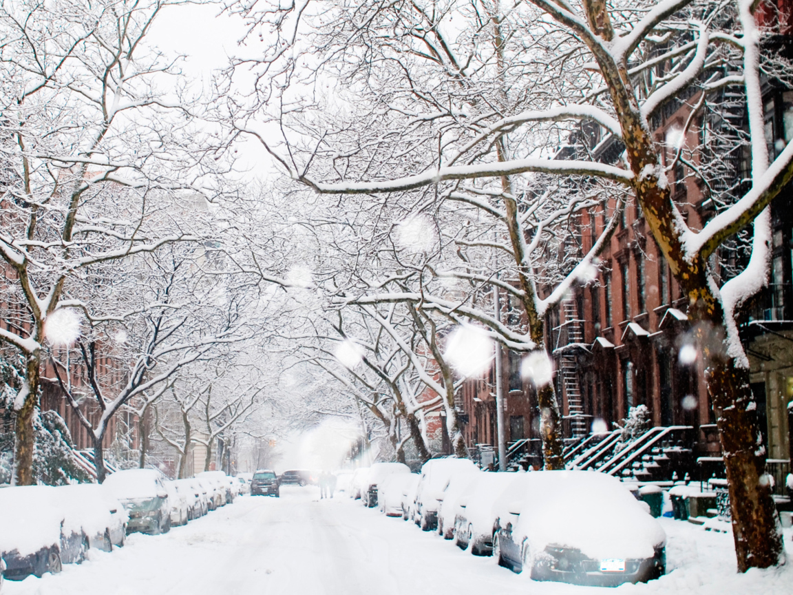 Das Winter On New York Streets Wallpaper 1152x864