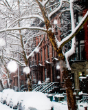 Screenshot №1 pro téma Winter On New York Streets 128x160