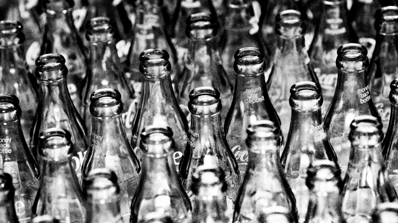 Coca Cola Bottles wallpaper 1366x768