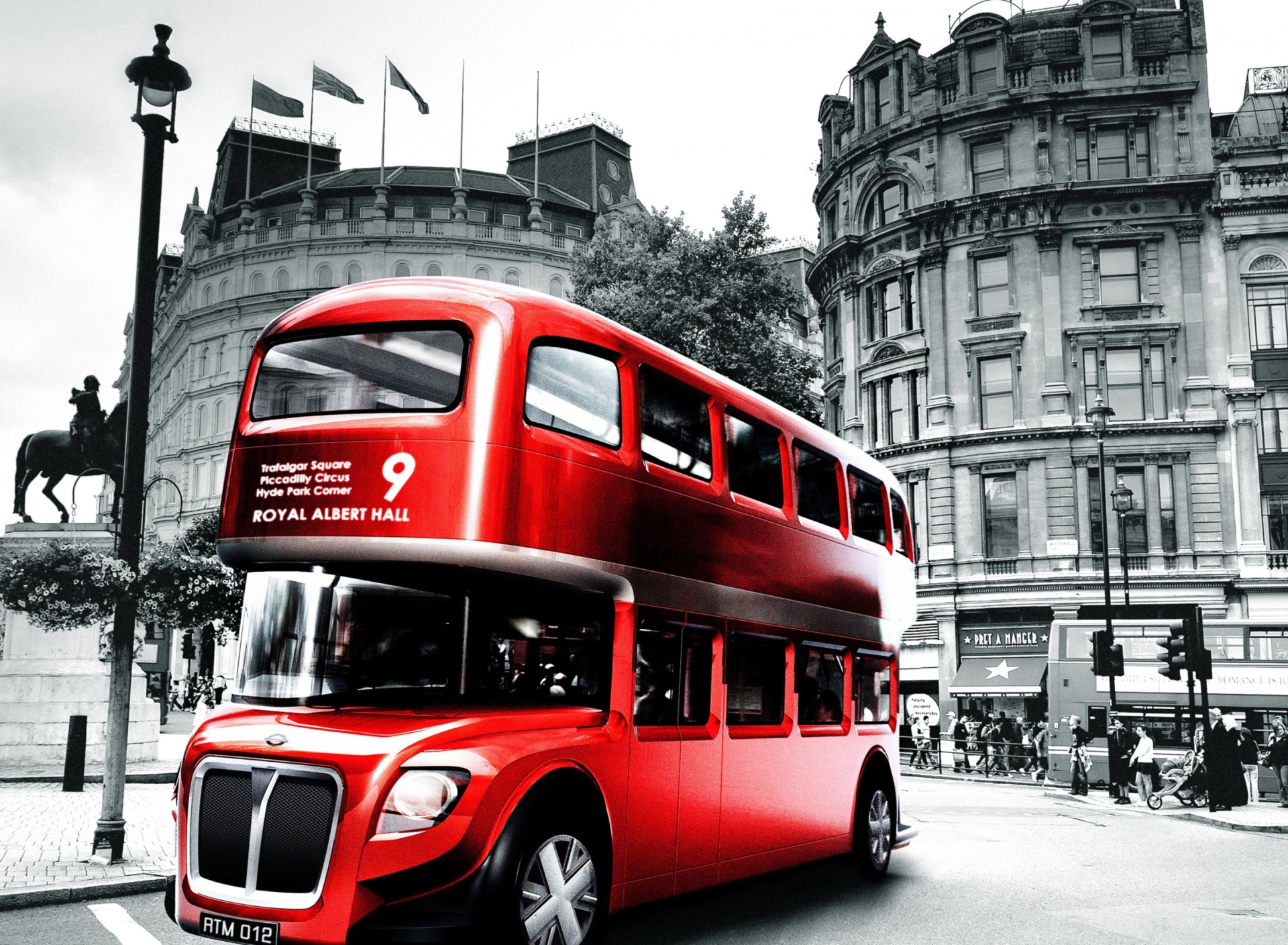 Обои Retro Bus In London 1920x1408