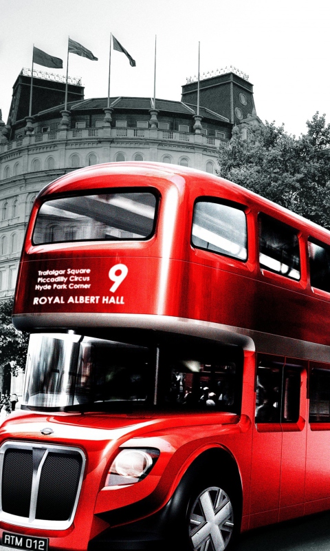 Das Retro Bus In London Wallpaper 480x800
