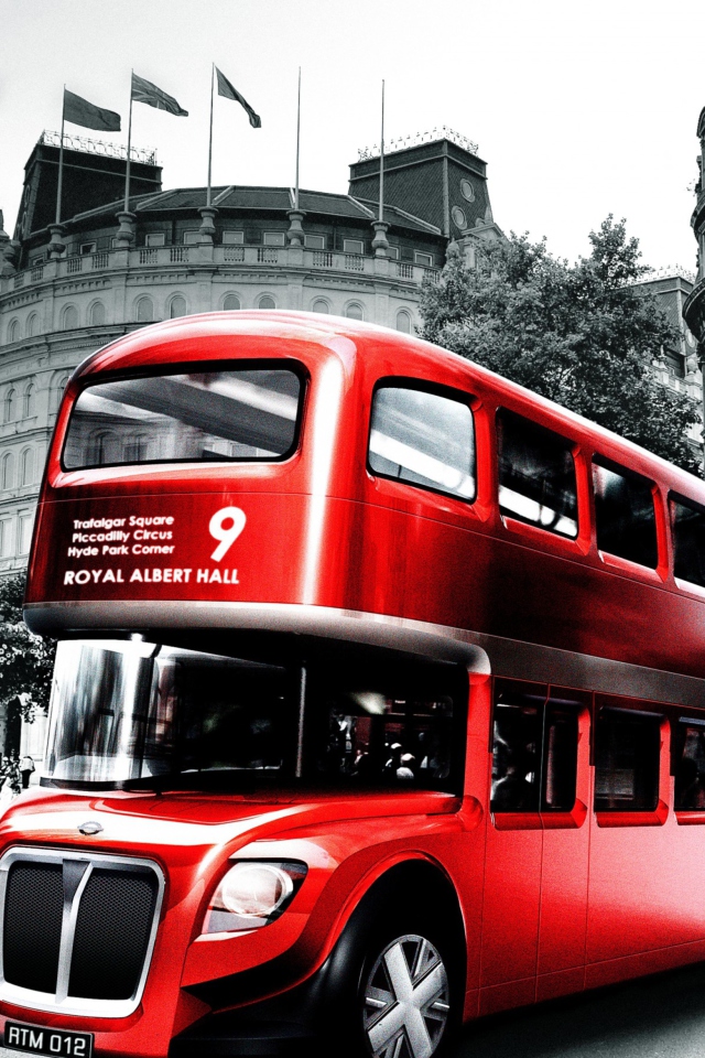 Fondo de pantalla Retro Bus In London 640x960