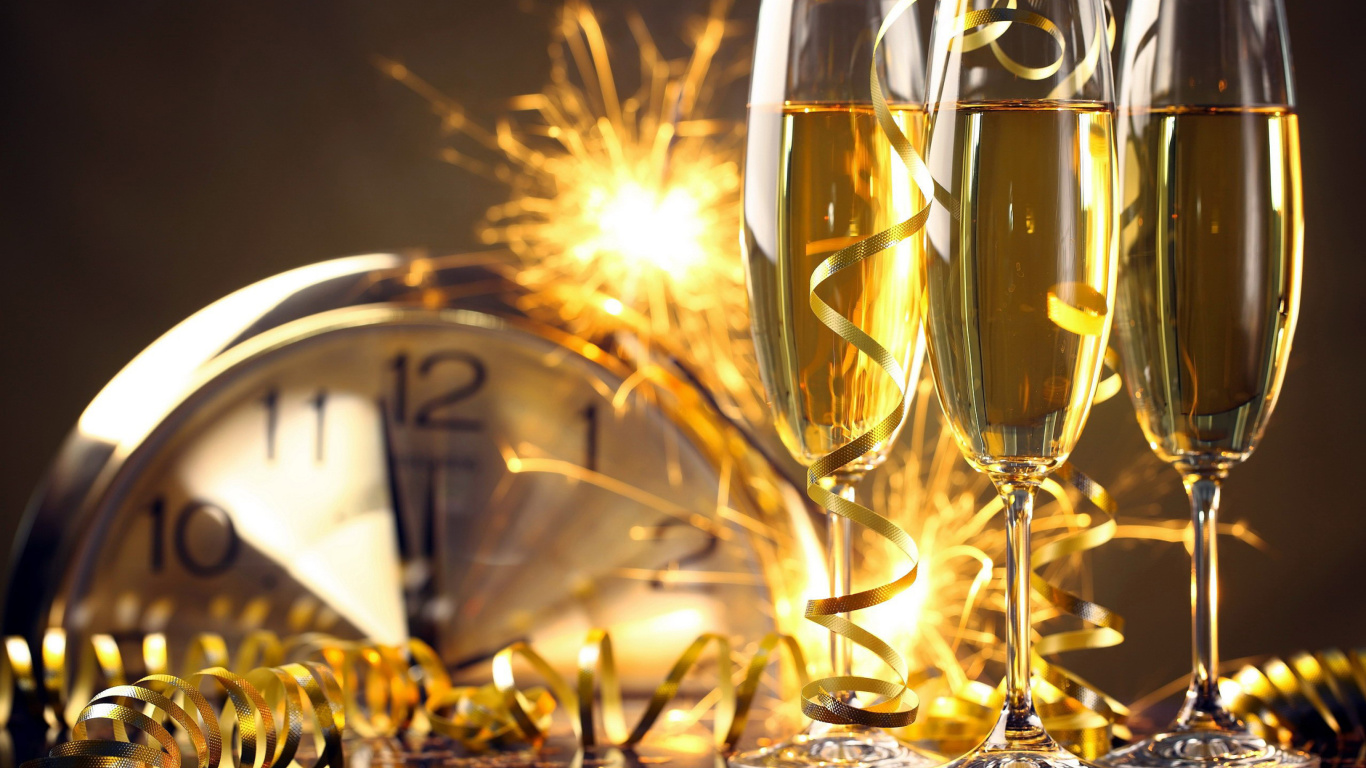 Happy New Year Countdown wallpaper 1366x768