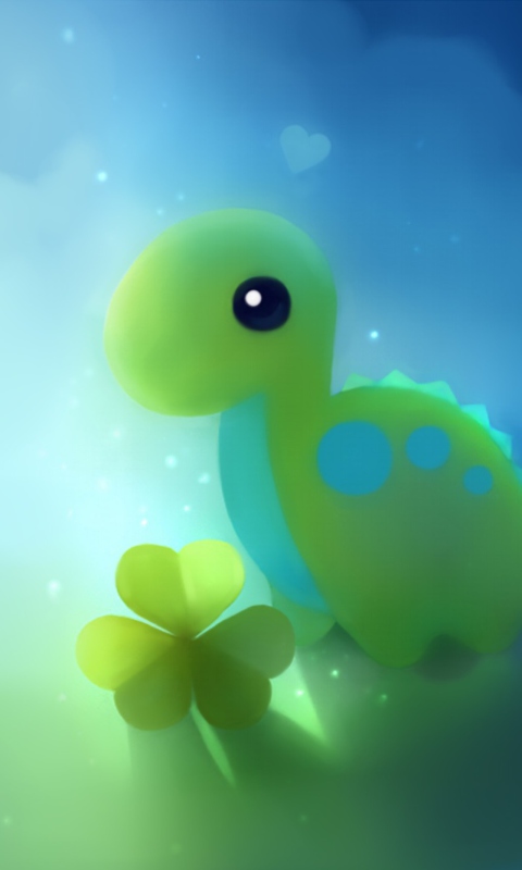Screenshot №1 pro téma Cute Green Dino 480x800